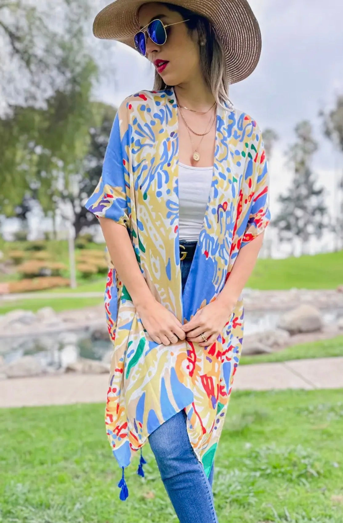Blue Multi Kimono
