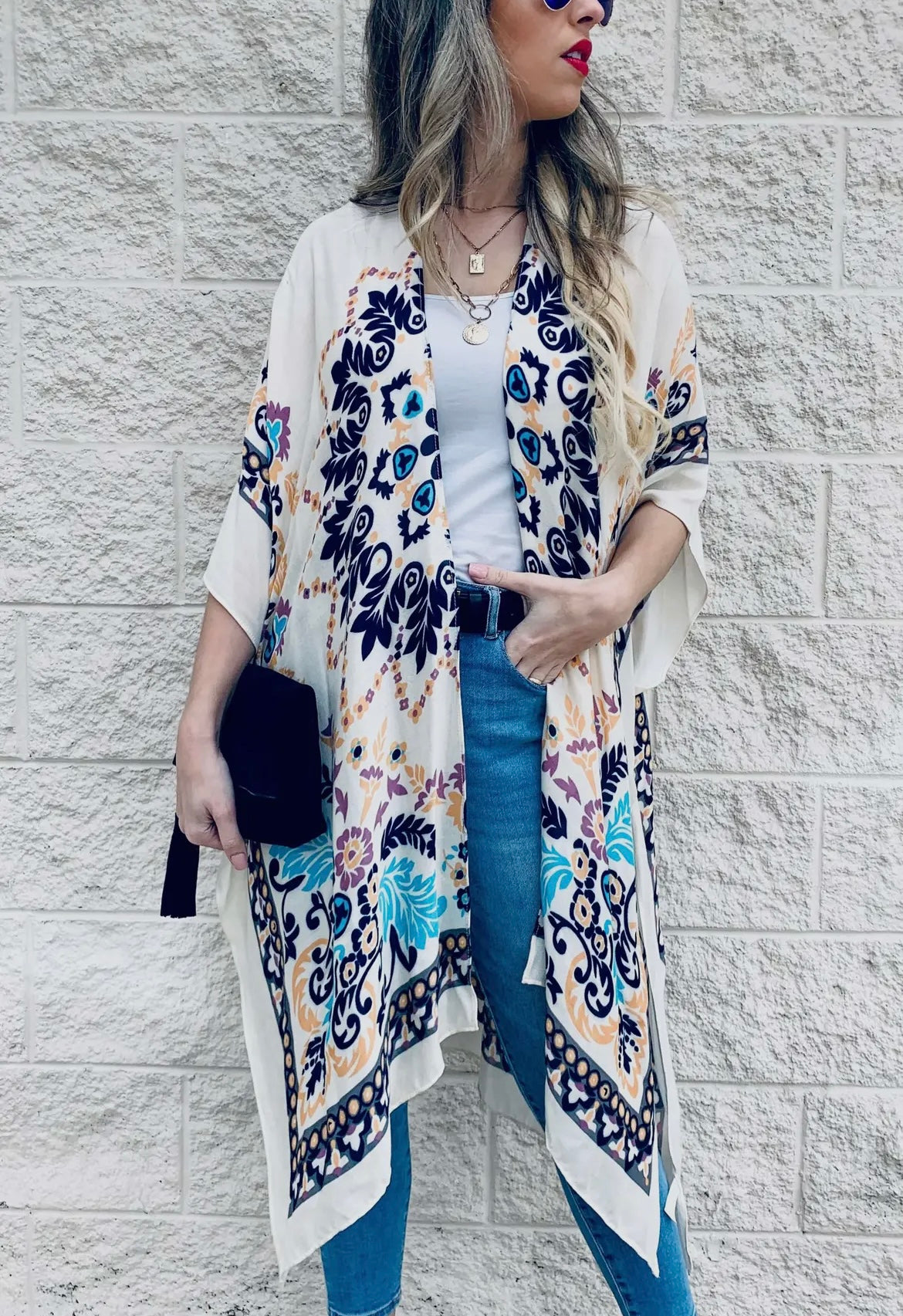 Cream Multi Kimono