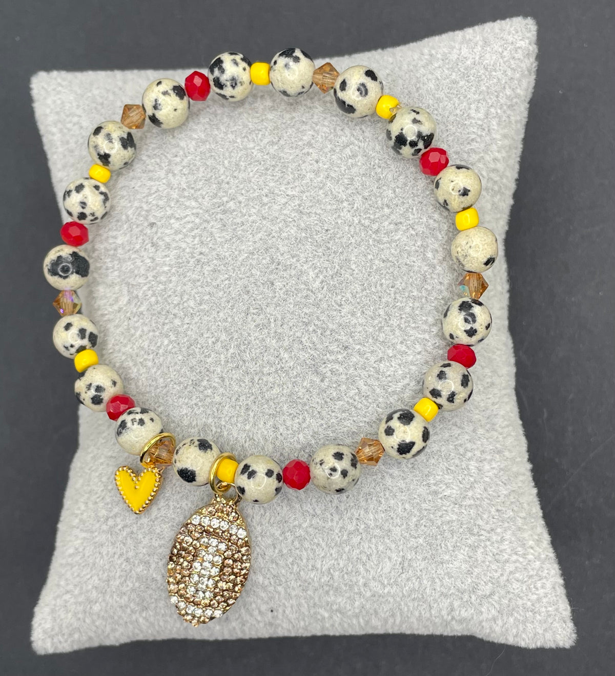 Jasper Football Charm Bracelet