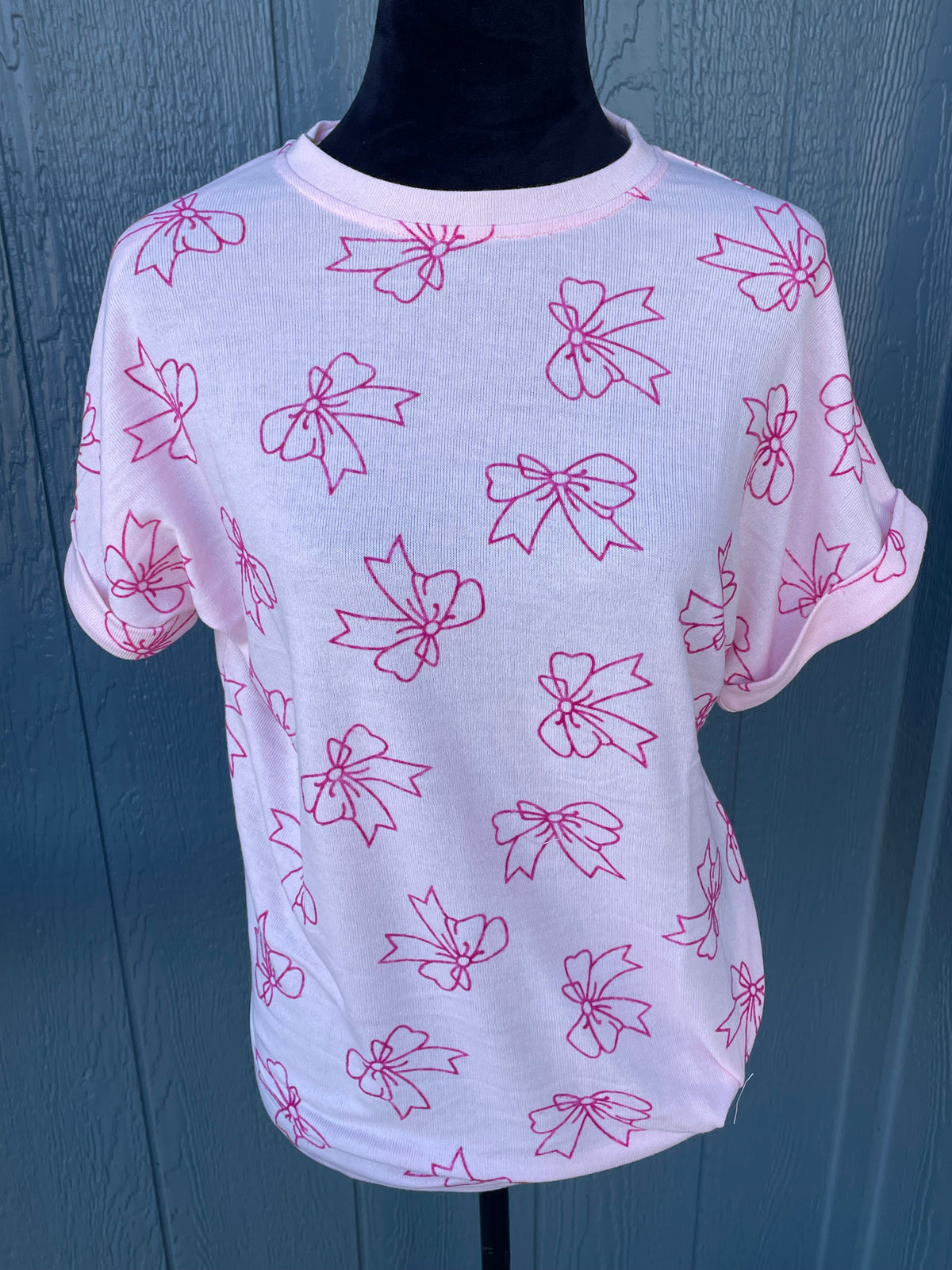 Pink Embroidered Bow Top