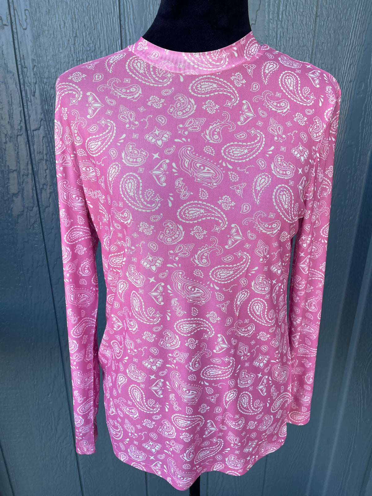 Pink Paisley Mesh Top